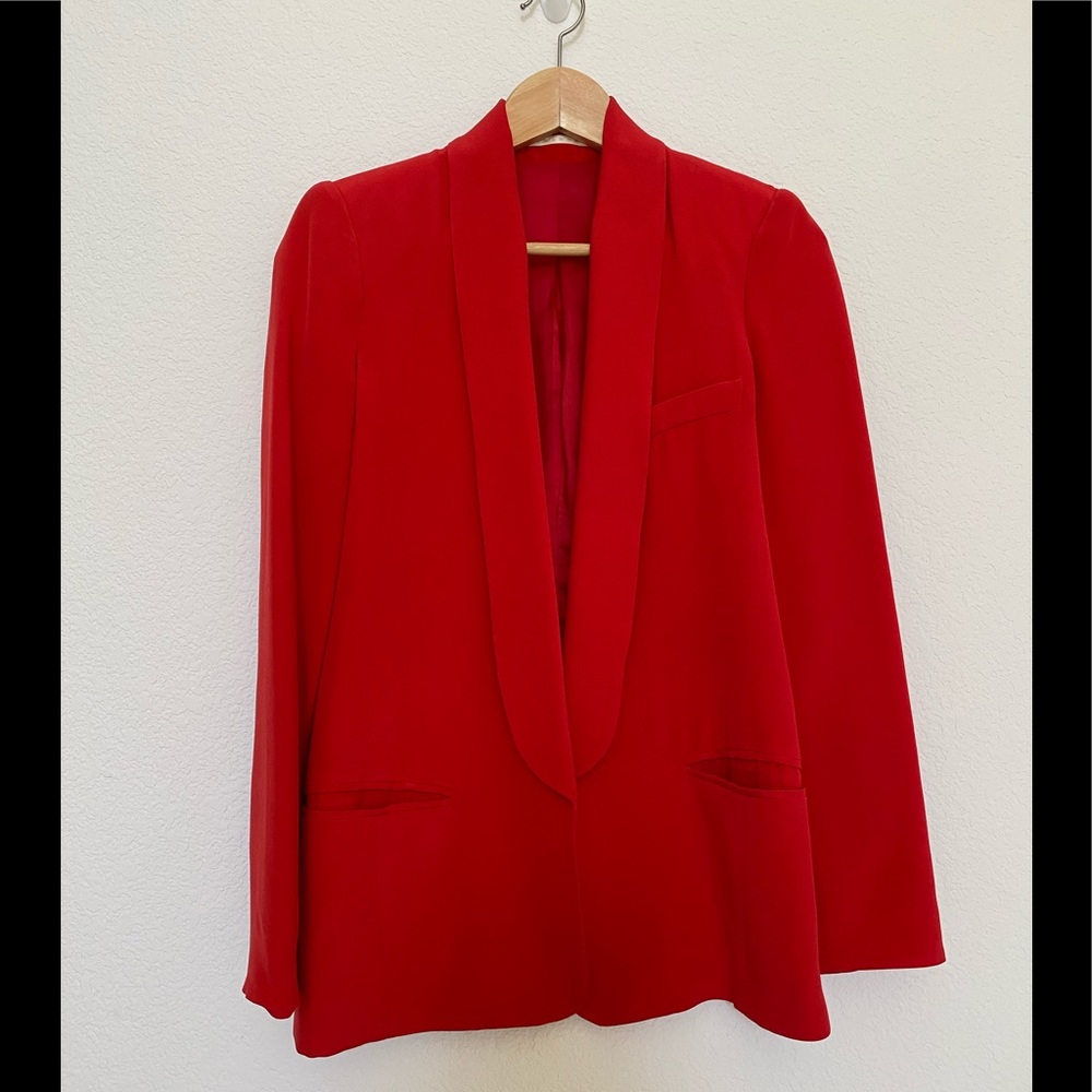 Truth and pride red silk oversized blazer